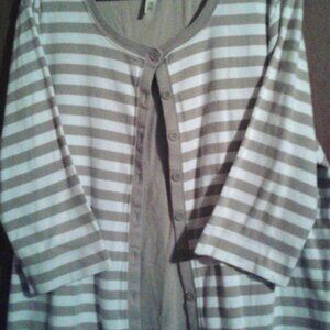 Vintage Worthington Women's XL Cardigan Sweater L Tank Top 2 PC Set